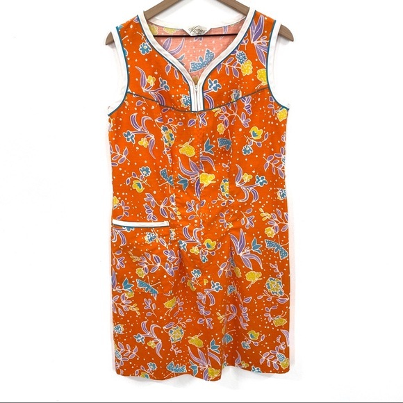 Vintage Dresses & Skirts - Vintage 70’s Komar for Leisurely Living Floral Day Dress S/M